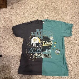 Divided Black and Green Graphic Tee